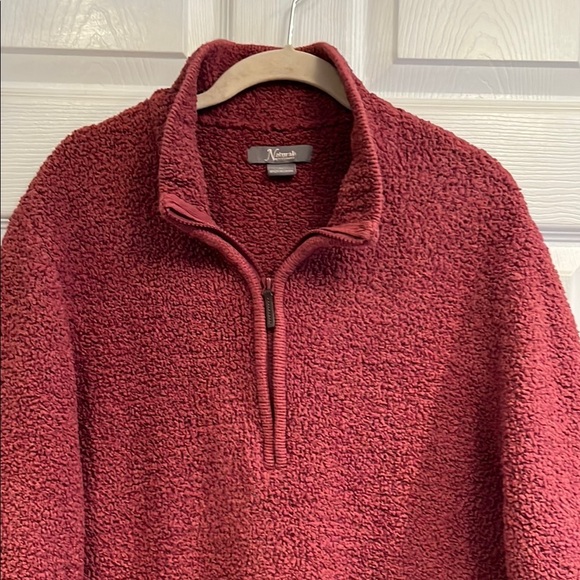 Natural Reflections Burgundy Zip Up Jacket with Stand-Up Collar - Picture 3 of 5